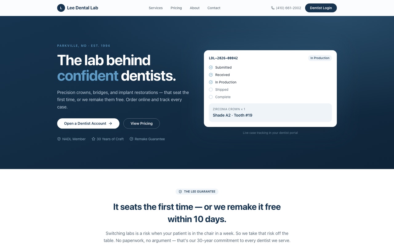 Lee Dental Lab digital presence